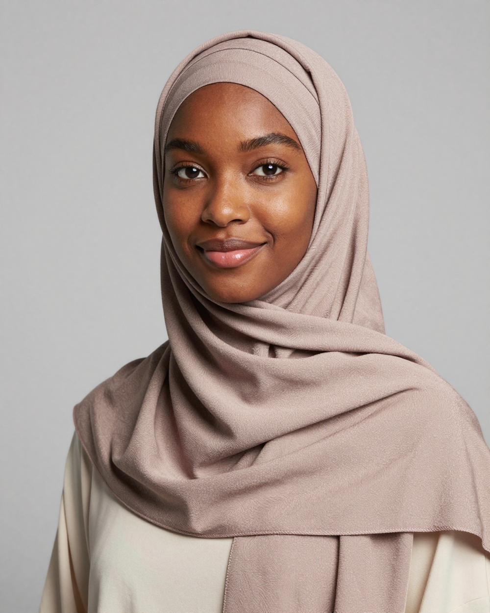 Foulard hijab en bamboo jersey, coloris Taupe